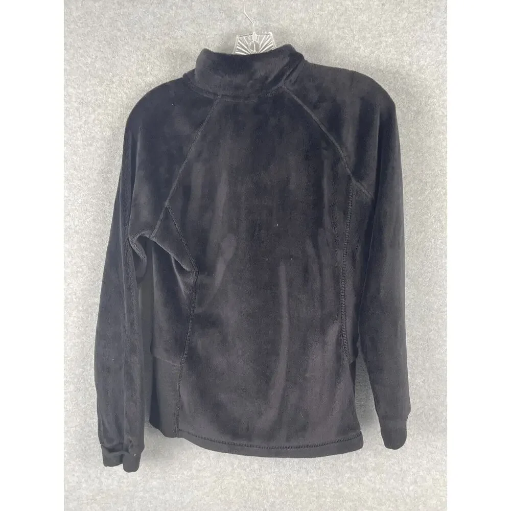 Free Country Jacket Womens M‎ Black Sherpa Full Zip Warm Long Sleeve Faux Fur